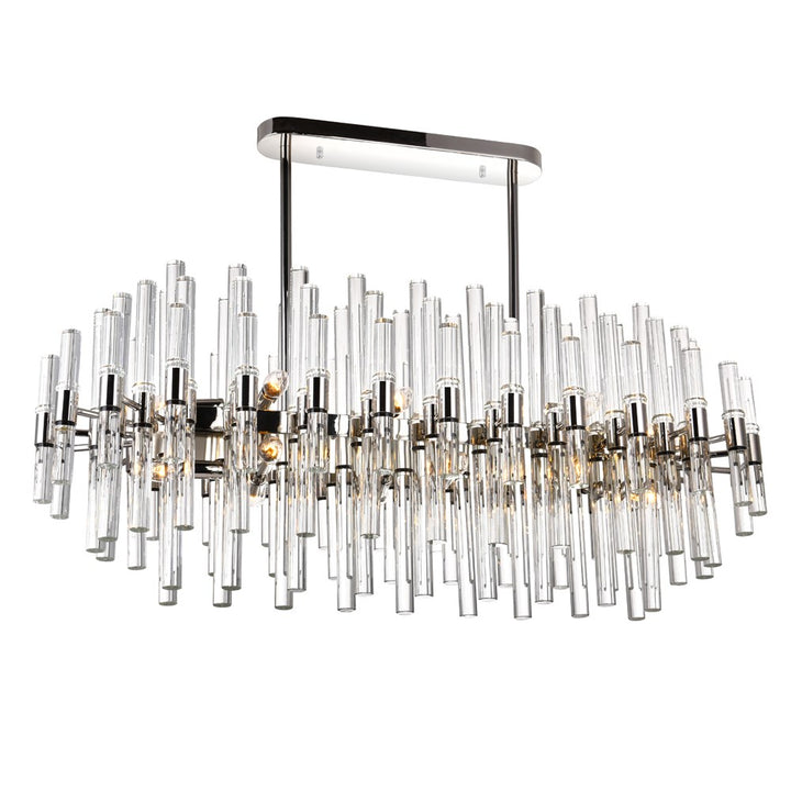 16 Light Pool Table Light With Polished Nickel Finish
