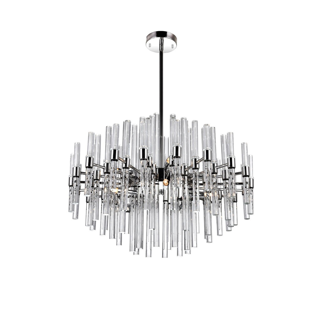 10 Light Chandelier With Polished Nickel Finish by CWI Lighting