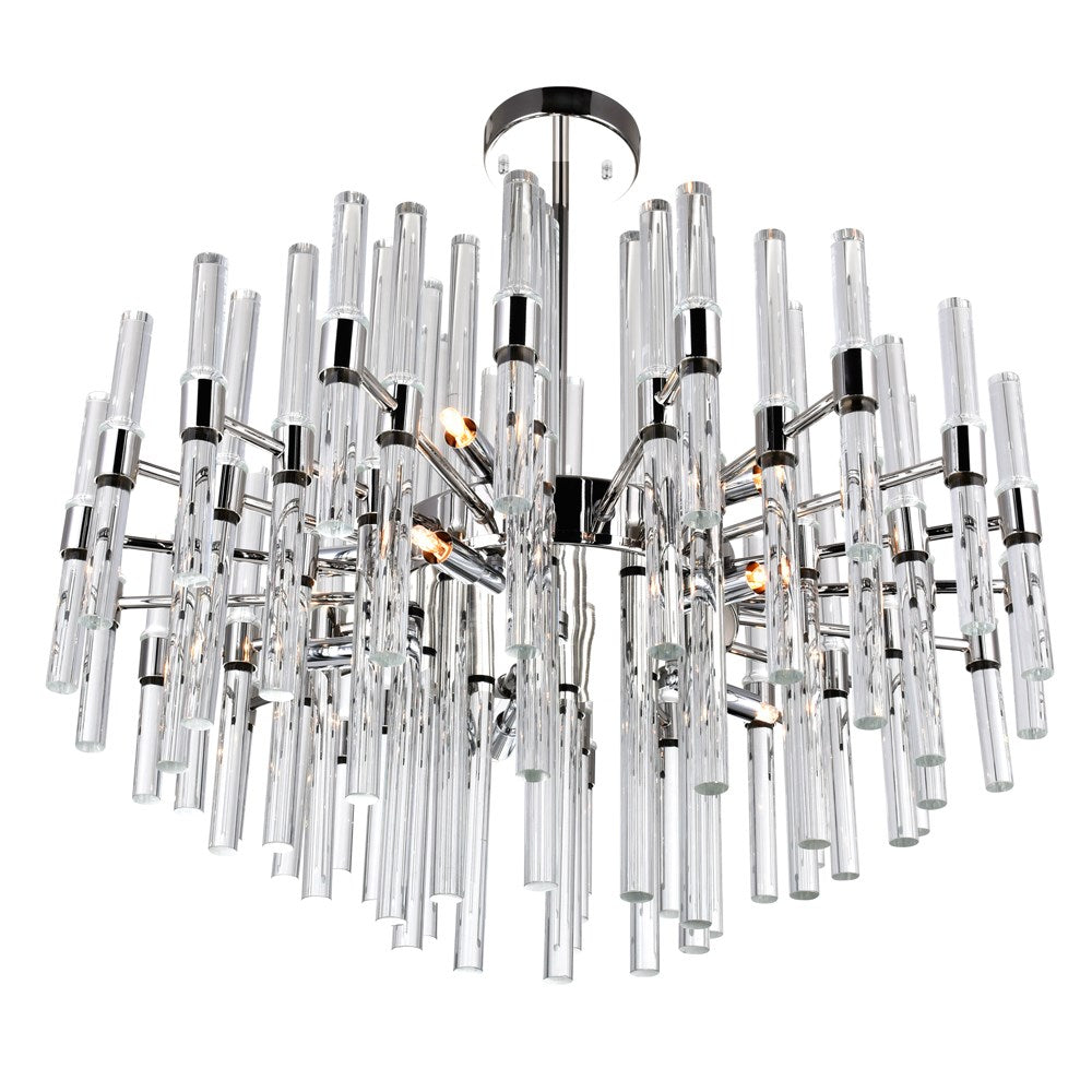 10 Light Chandelier With Polished Nickel Finish