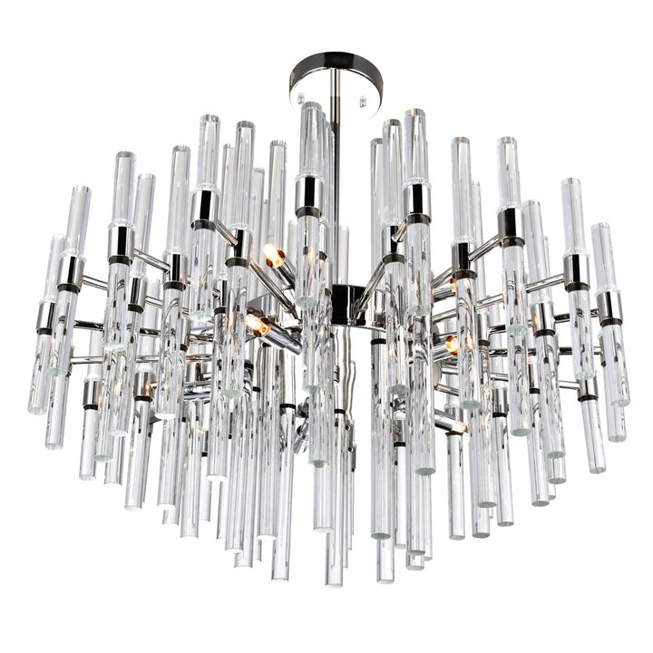 10 Light Chandelier With Polished Nickel Finish
