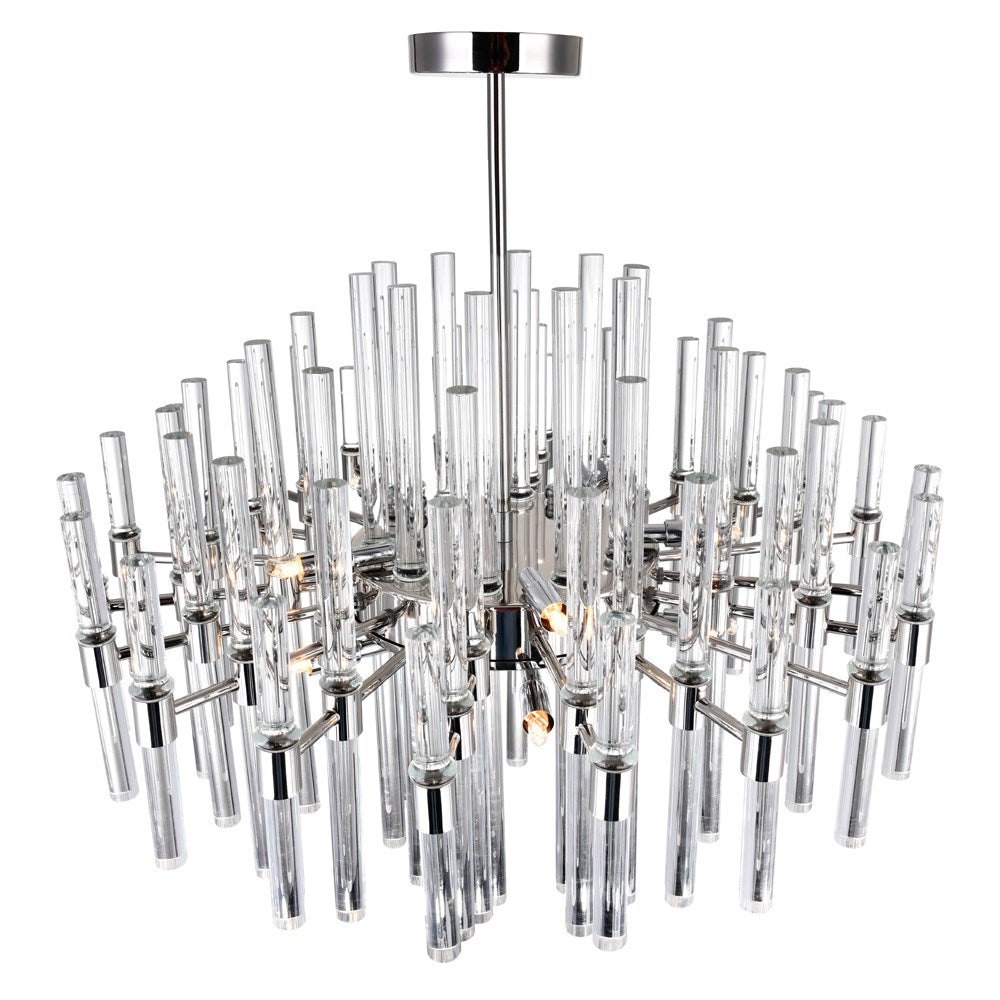 10 Light Chandelier With Polished Nickel Finish