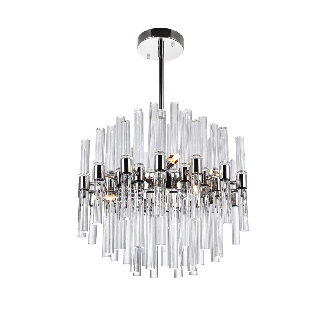 8 Light Chandelier With Polished Nickel Finish by CWI Lighting