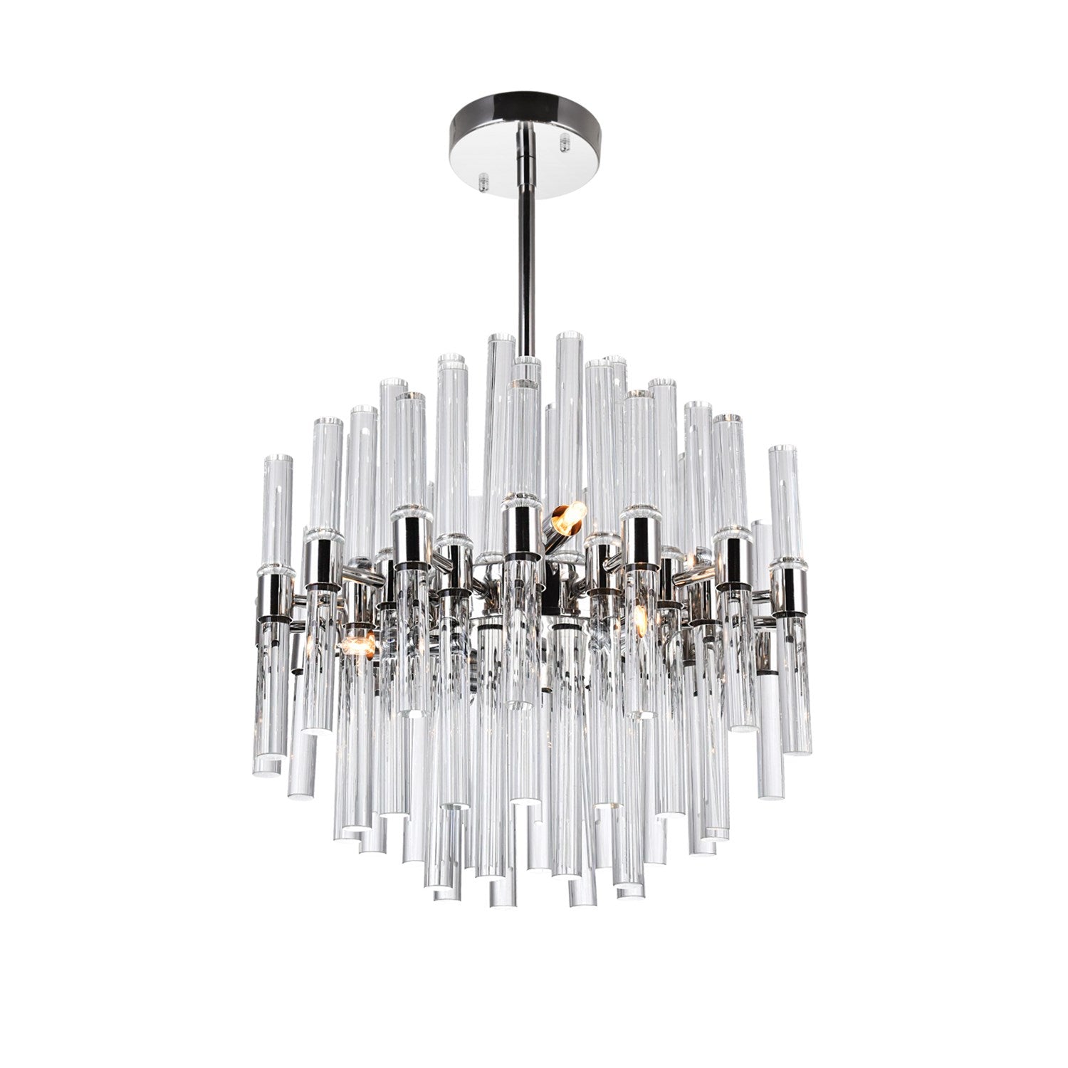 8 Light Chandelier With Polished Nickel Finish by CWI Lighting