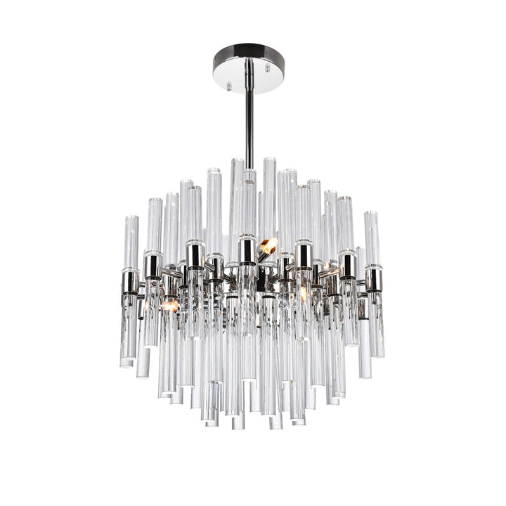8 Light Chandelier With Polished Nickel Finish by CWI Lighting