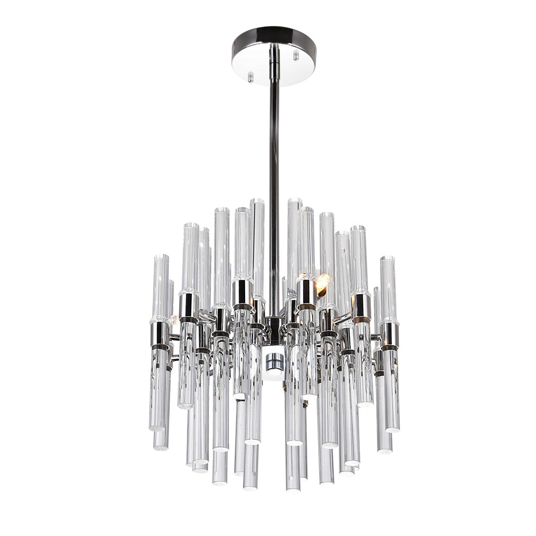 3 Light Mini Chandelier With Polished Nickel Finish by CWI Lighting