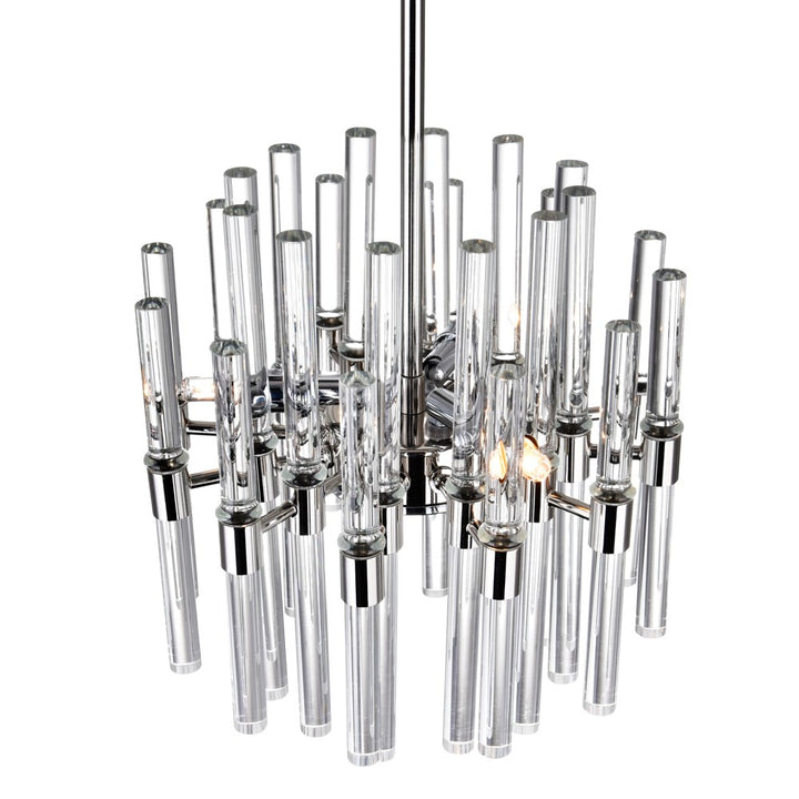 3 Light Mini Chandelier With Polished Nickel Finish