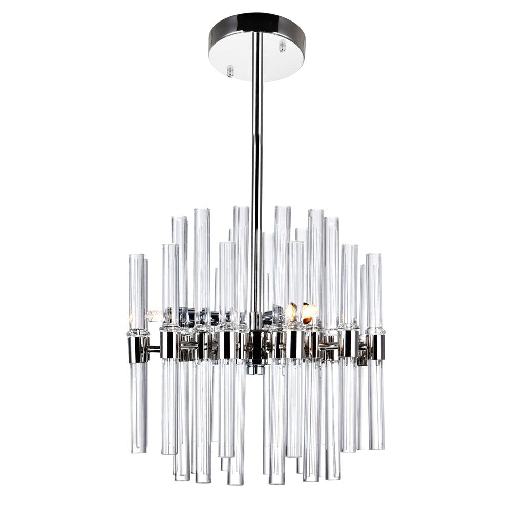 3 Light Mini Chandelier With Polished Nickel Finish