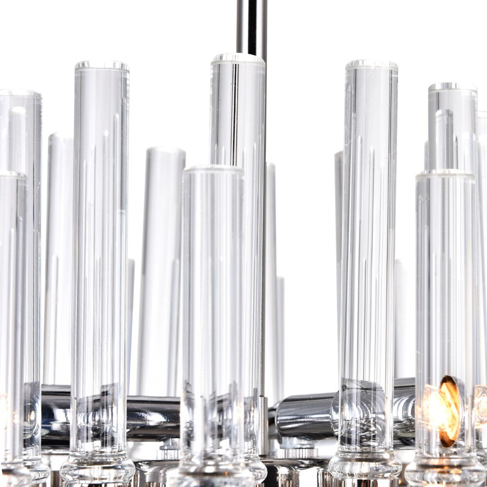 3 Light Mini Chandelier With Polished Nickel Finish