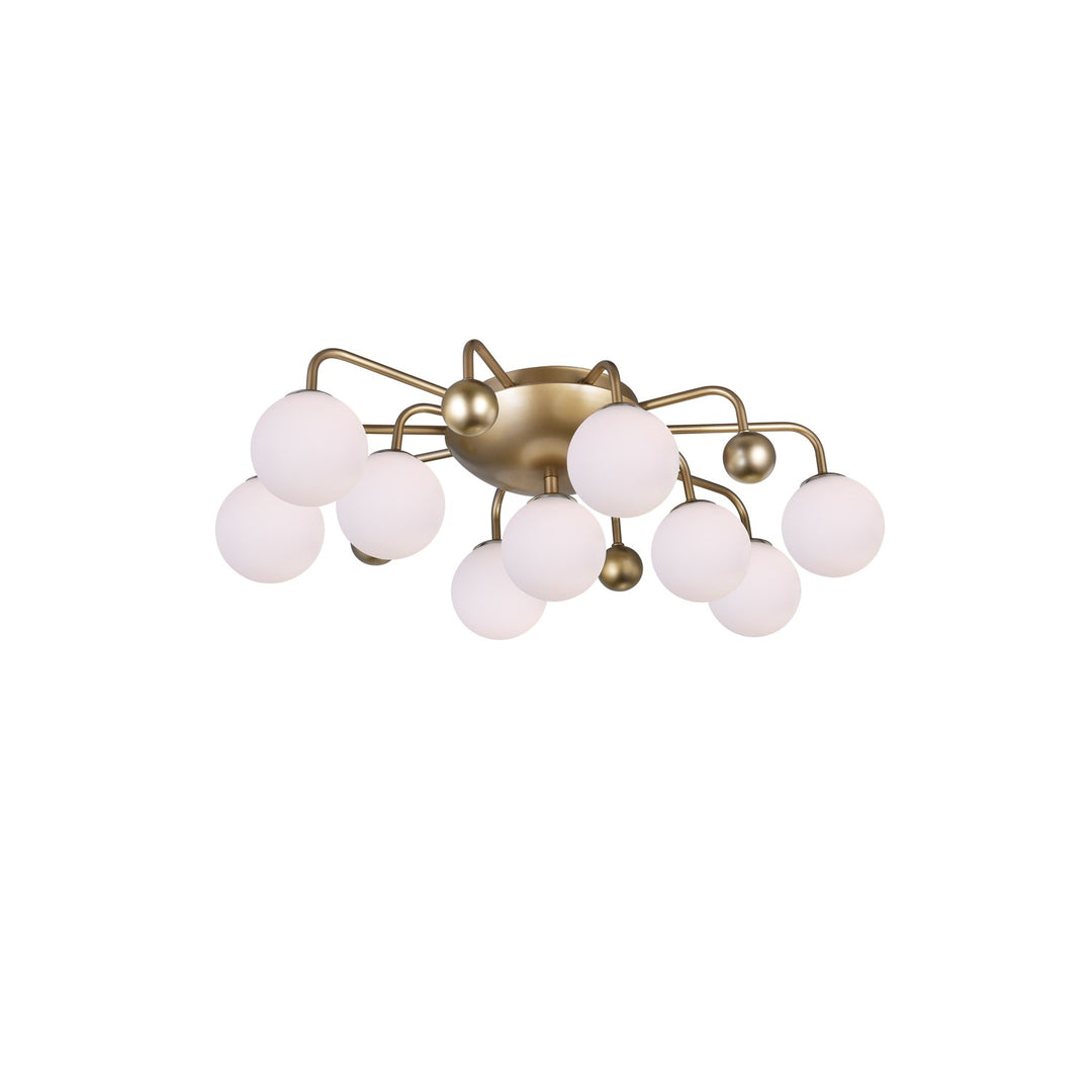 9 Light Flush Mount With Sun Gold Finish by CWI Lighting