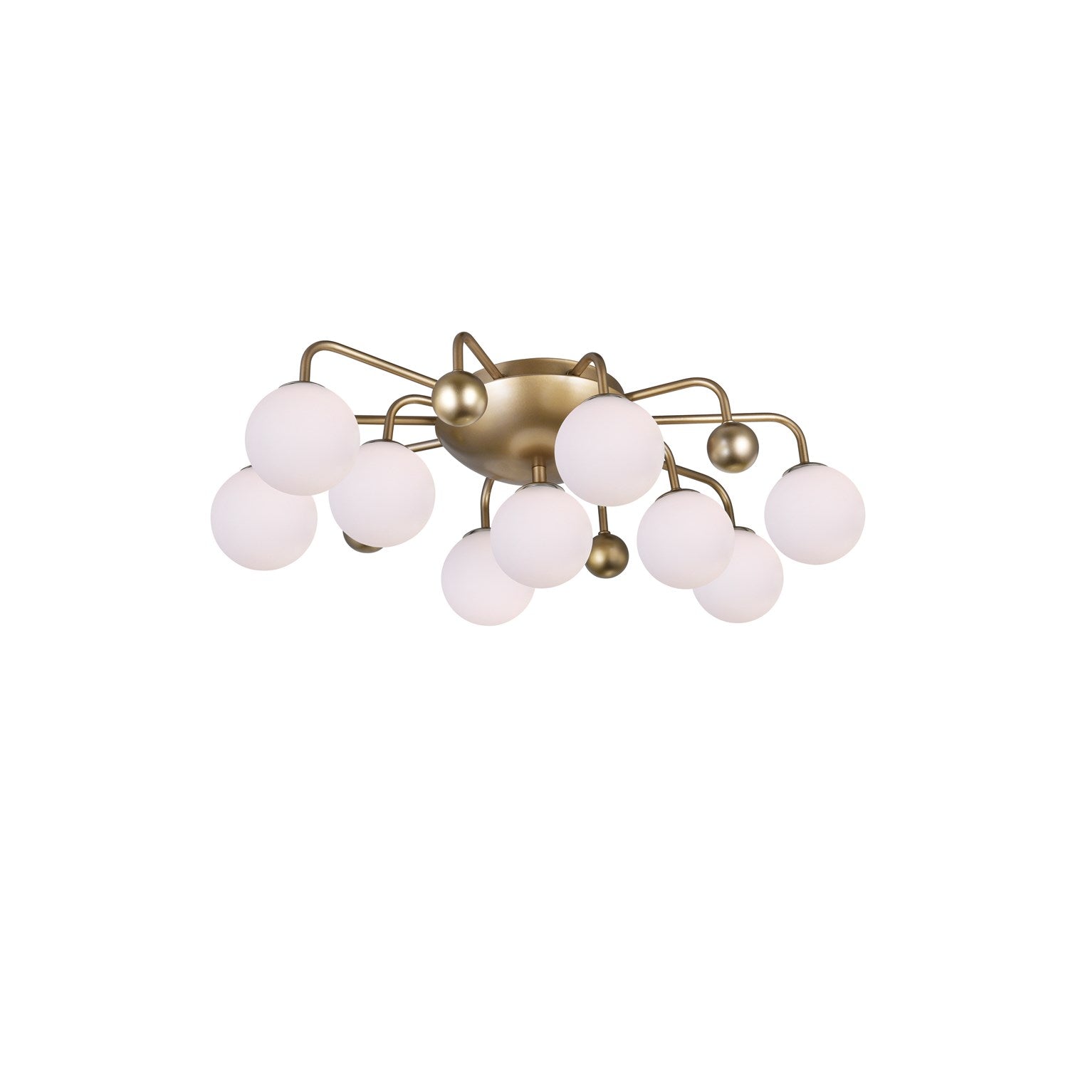 9 Light Flush Mount With Sun Gold Finish by CWI Lighting