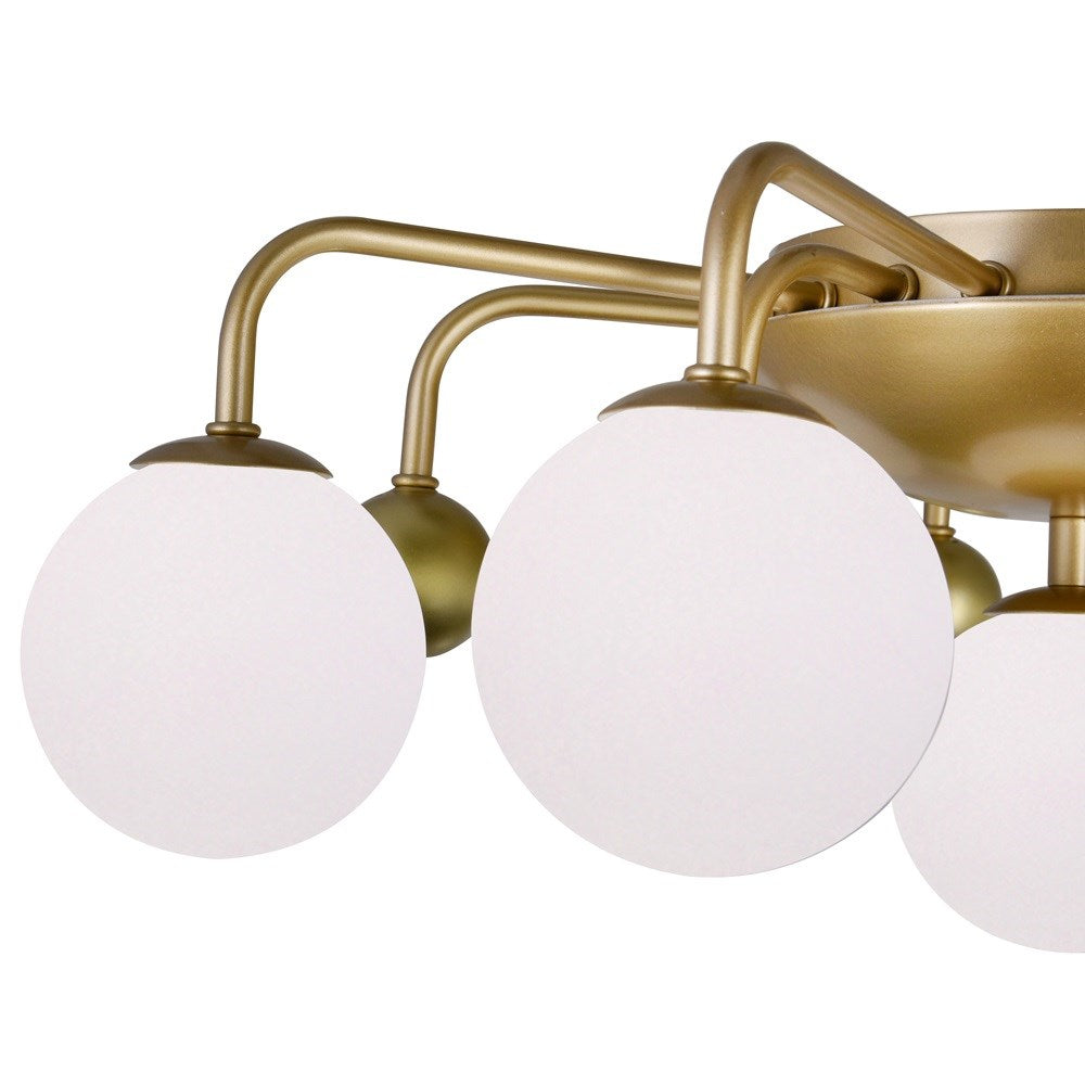 9 Light Flush Mount With Sun Gold Finish