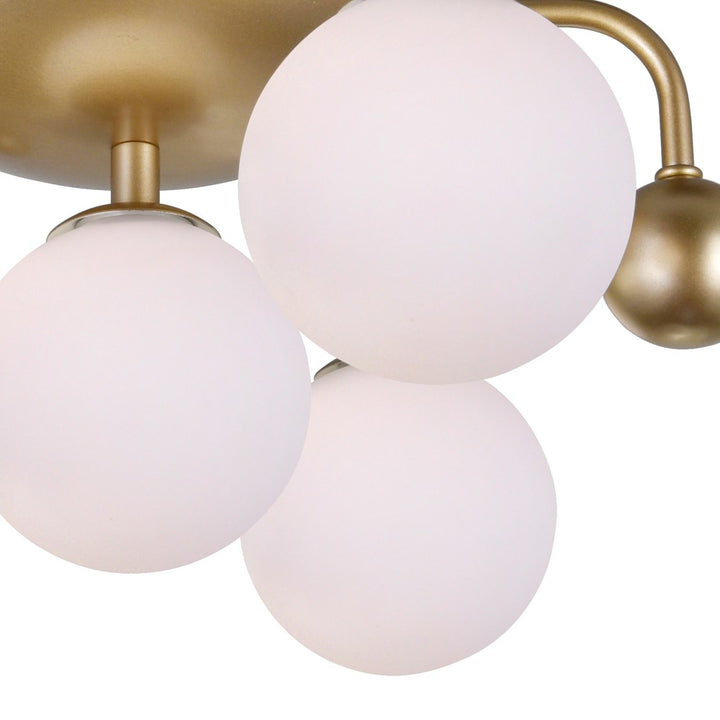 4 Light Flush Mount With Sun Gold Finish