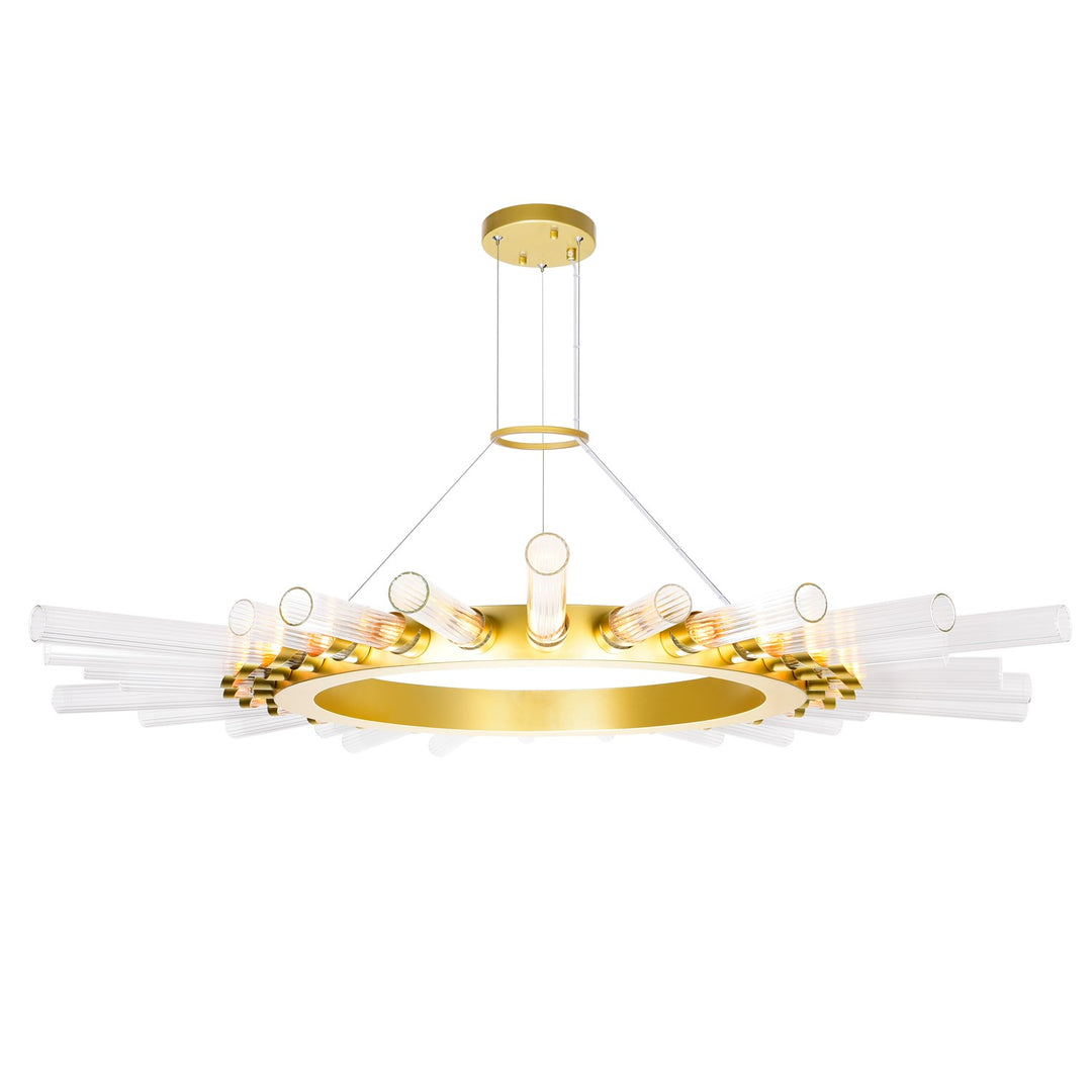 28 Light Chandelier With Satin Gold Finish by CWI Lighting