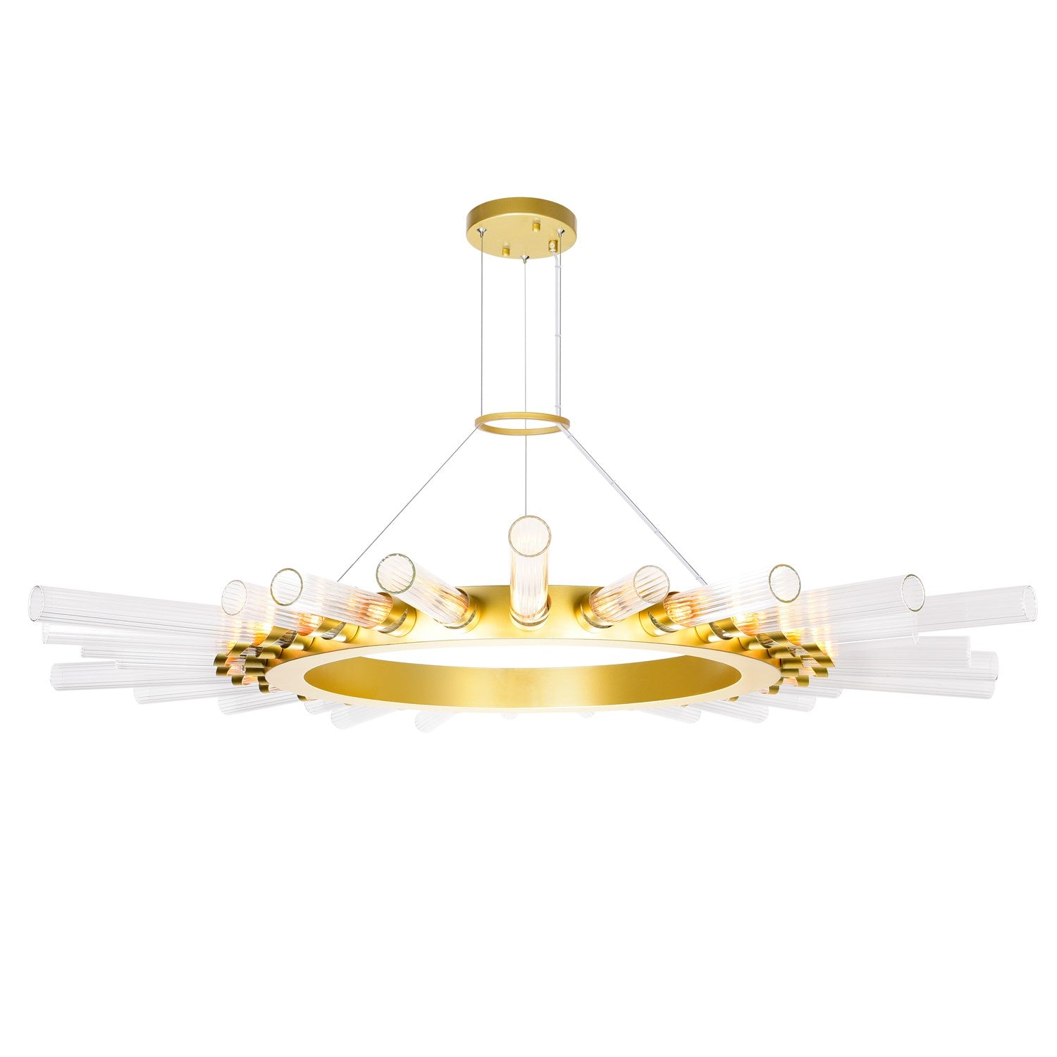 28 Light Chandelier With Satin Gold Finish by CWI Lighting