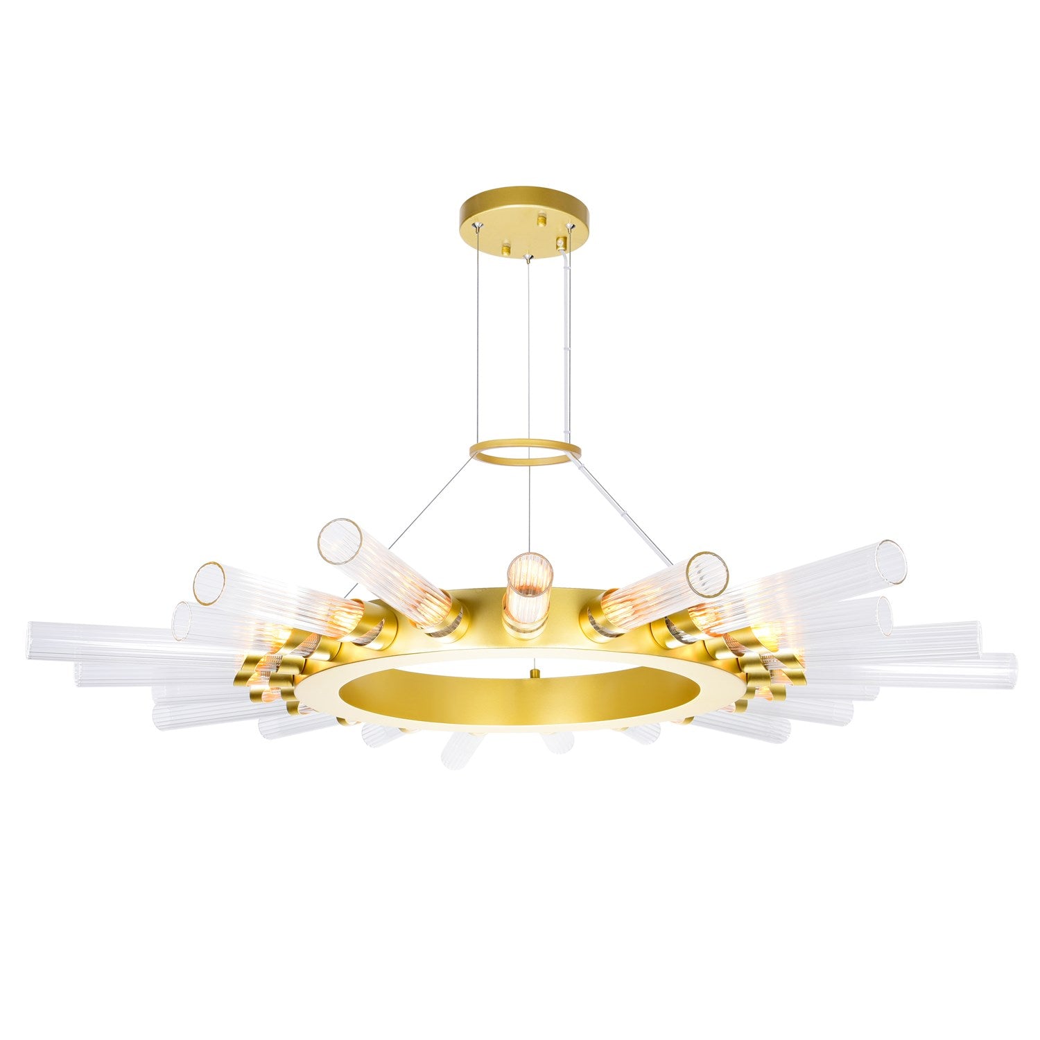 21 Light Chandelier With Satin Gold Finish by CWI Lighting