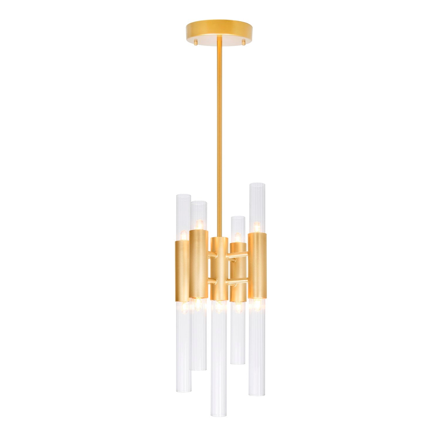 9 Light Mini Pendant With Satin Gold Finish by CWI Lighting