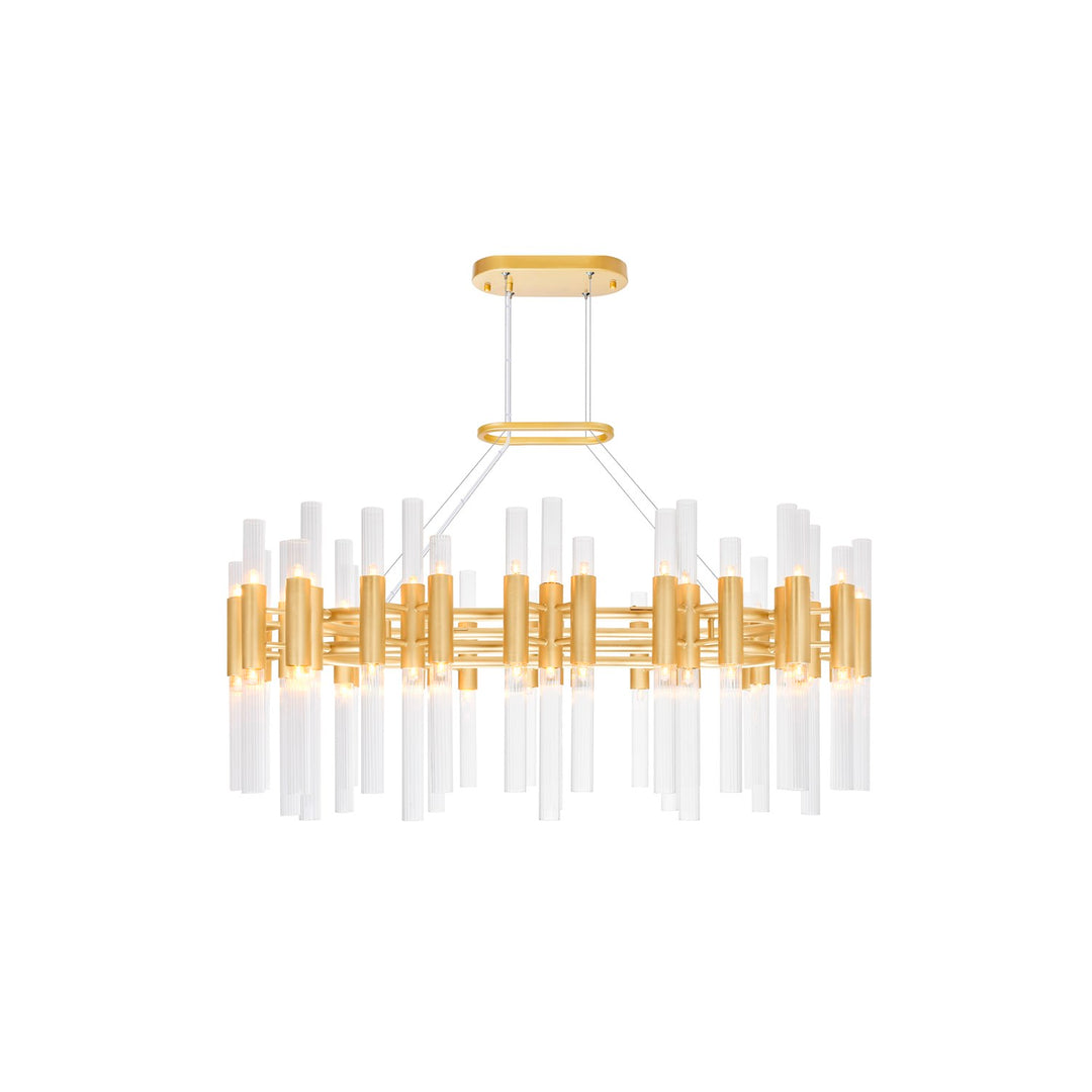 72 Light Chandelier With Satin Gold Finish by CWI Lighting