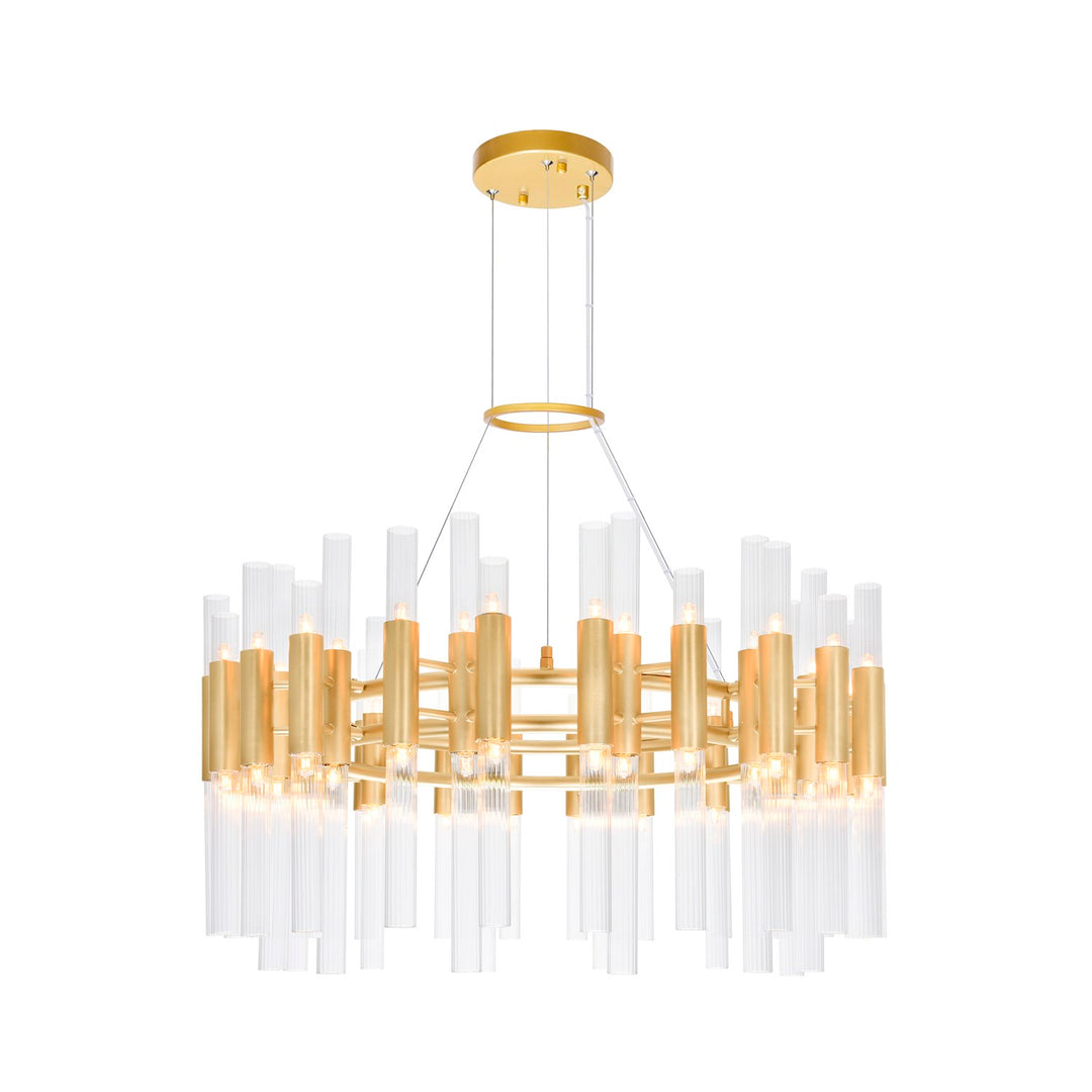 72 Light Chandelier With Satin Gold Finish by CWI Lighting