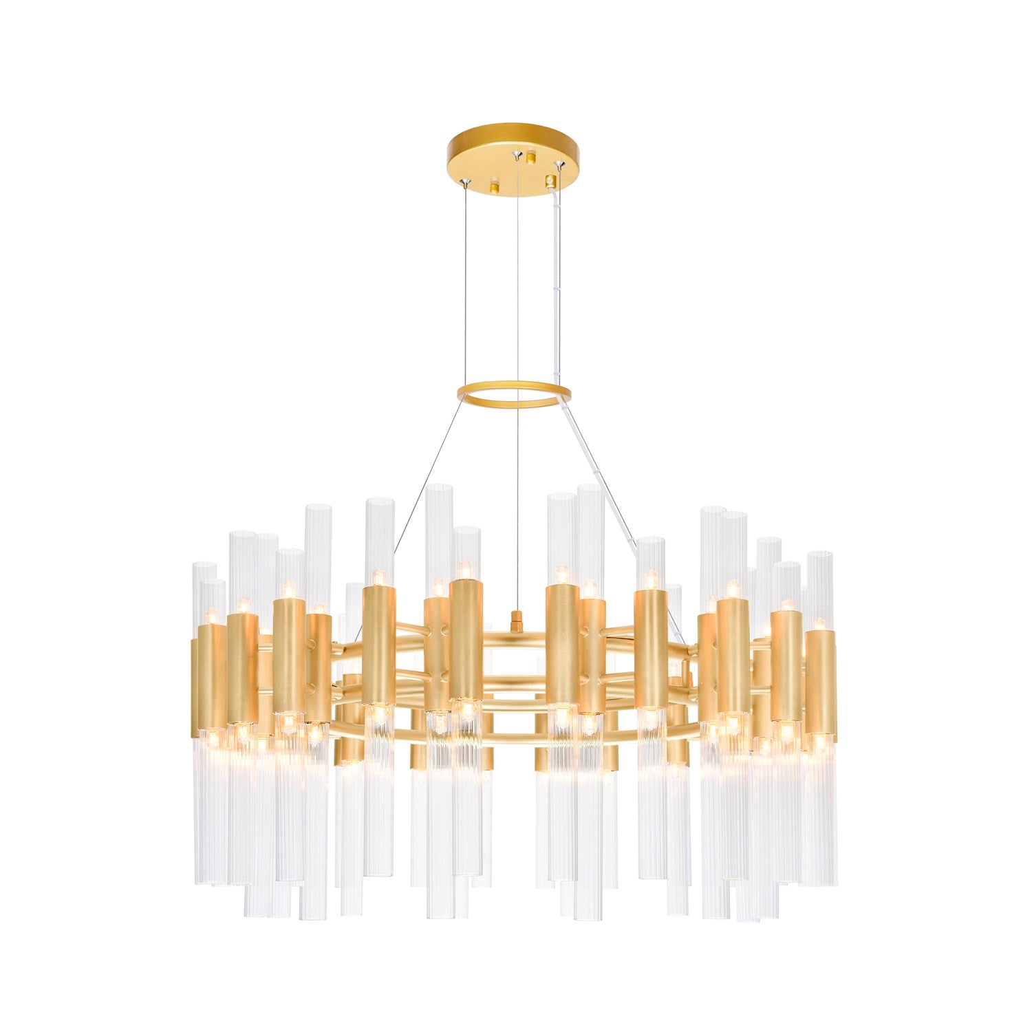 72 Light Chandelier With Satin Gold Finish by CWI Lighting