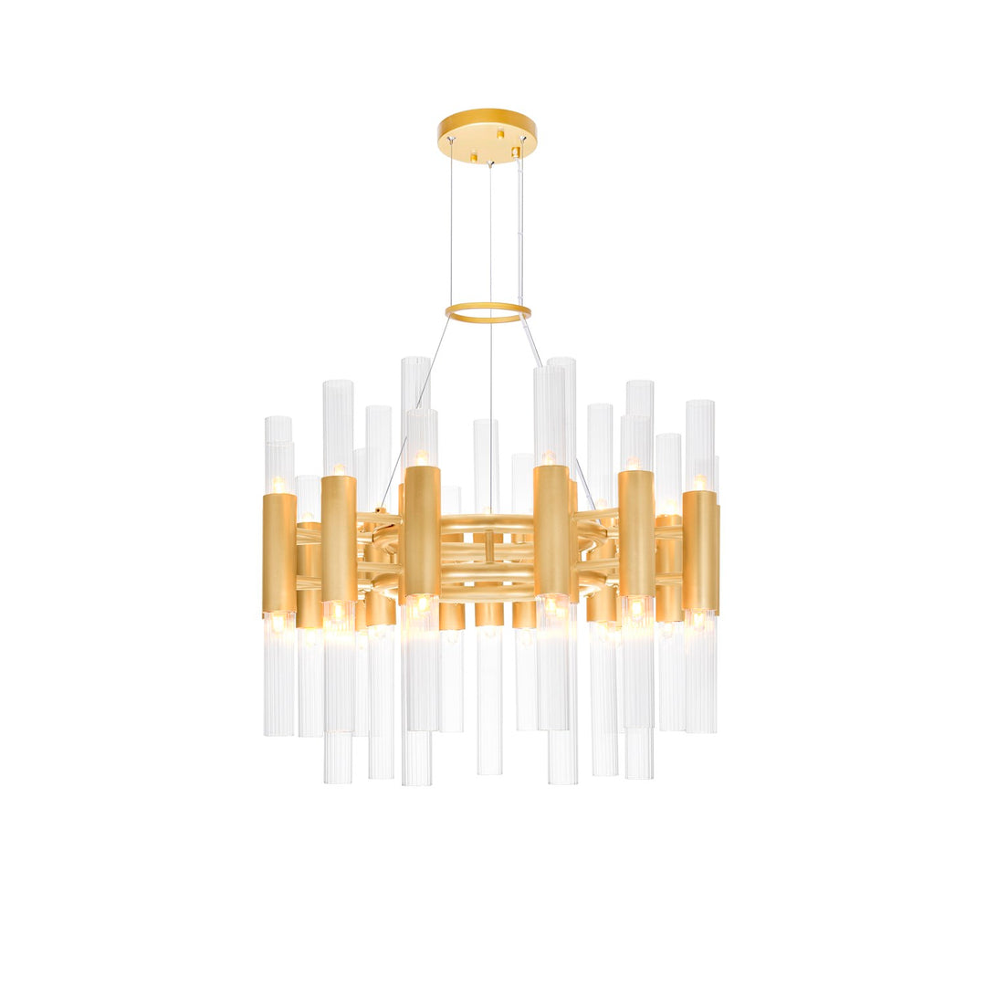 42 Light Chandelier With Satin Gold Finish by CWI Lighting