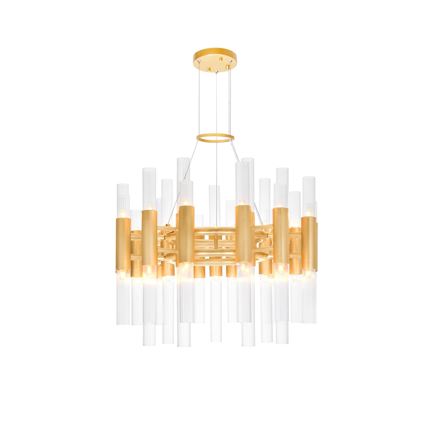 42 Light Chandelier With Satin Gold Finish by CWI Lighting