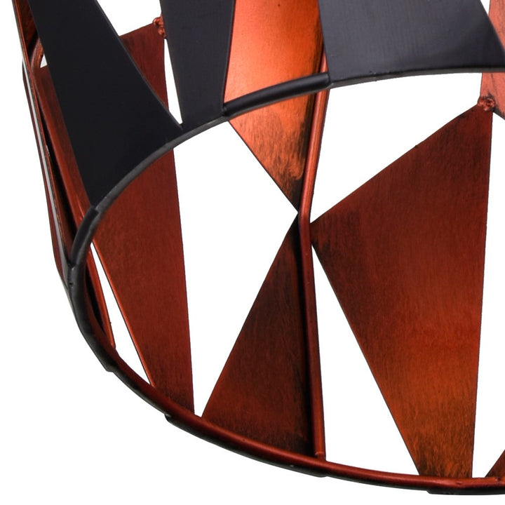 1 Light Down Pendant With Black+Copper Finish