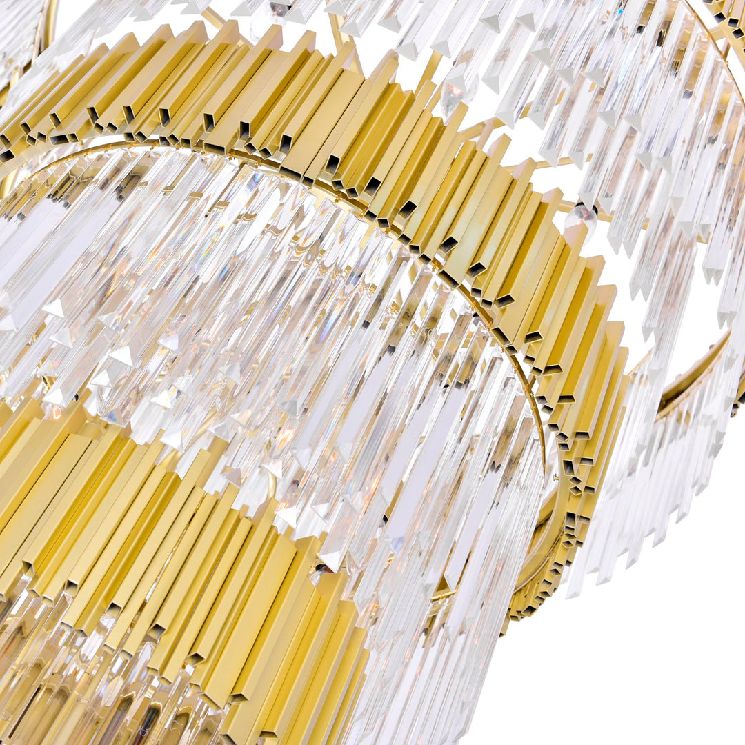 34 Light Down Chandelier With Medallion Gold Finish