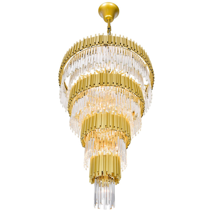 34 Light Down Chandelier With Medallion Gold Finish