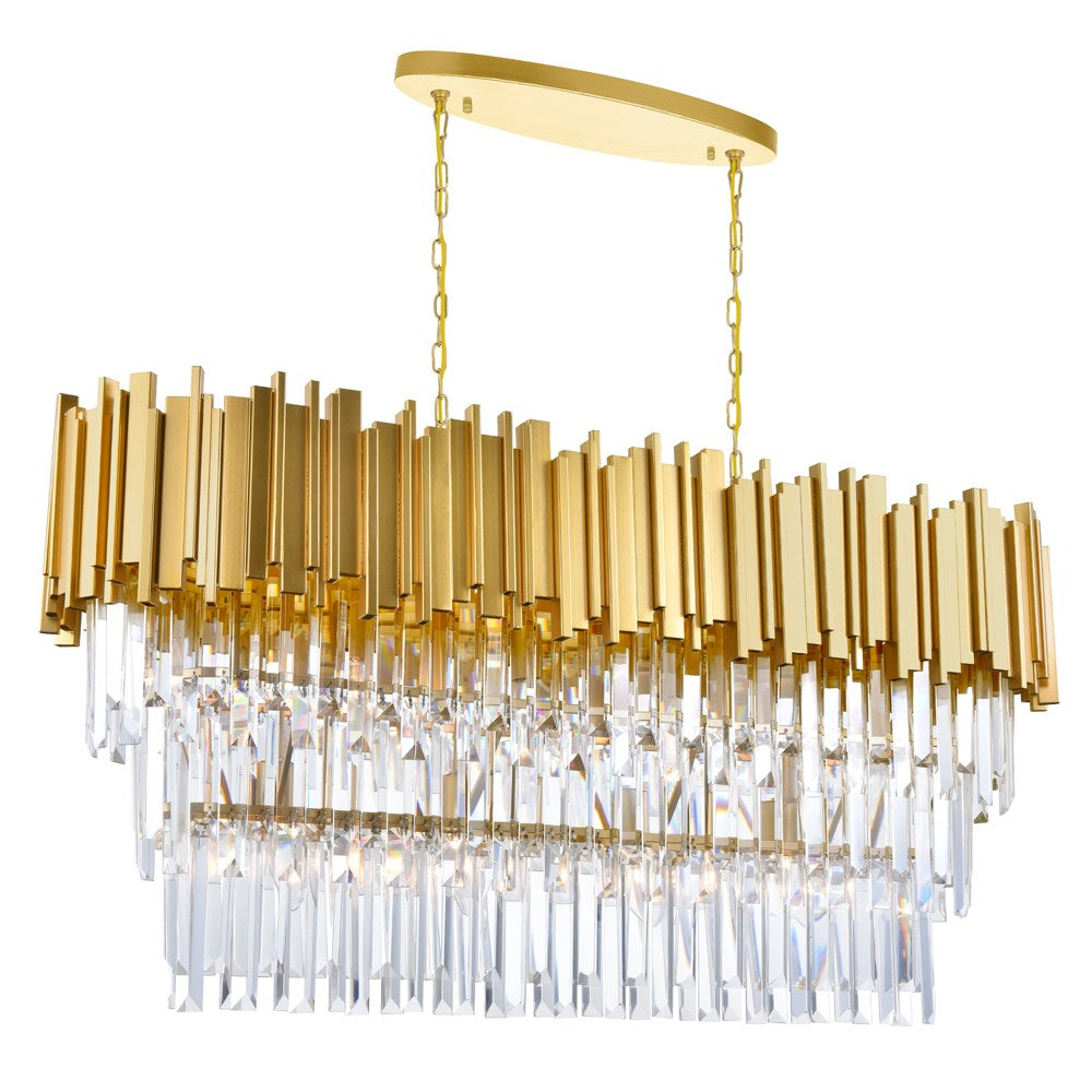 9 Light Pool Table Light With Medallion Gold Finish by CWI Lighting