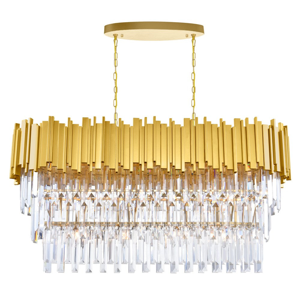 9 Light Pool Table Light With Medallion Gold Finish