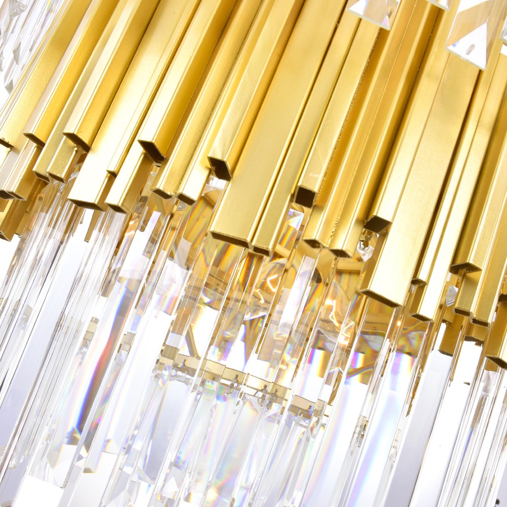 12 Light Down Chandelier With Medallion Gold Finish
