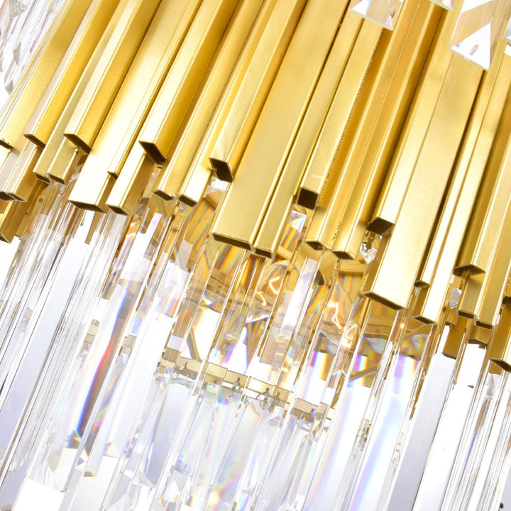 12 Light Down Chandelier With Medallion Gold Finish
