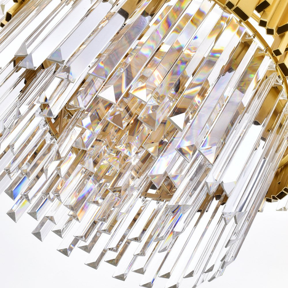12 Light Down Chandelier With Medallion Gold Finish
