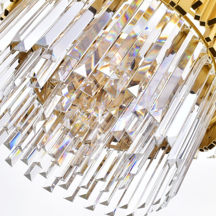 12 Light Down Chandelier With Medallion Gold Finish
