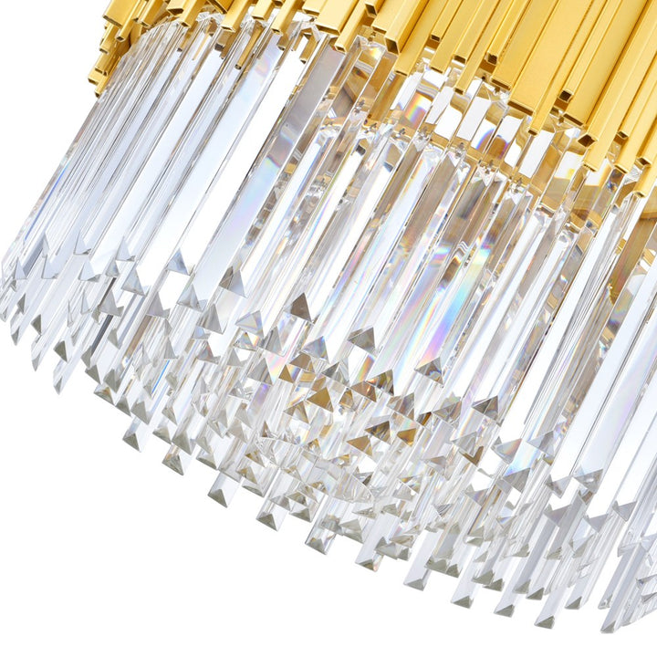 7 Light Down Chandelier With Medallion Gold Finish
