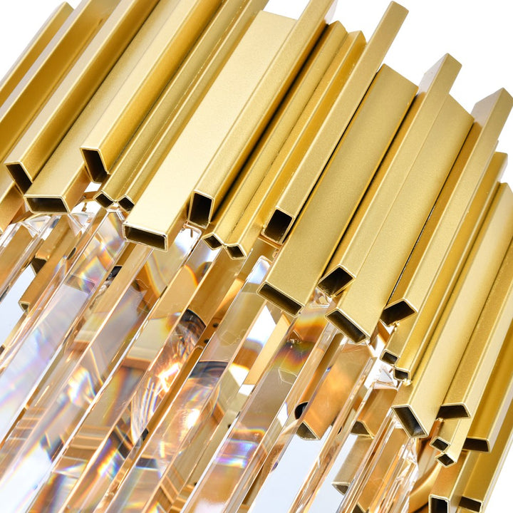 7 Light Down Chandelier With Medallion Gold Finish