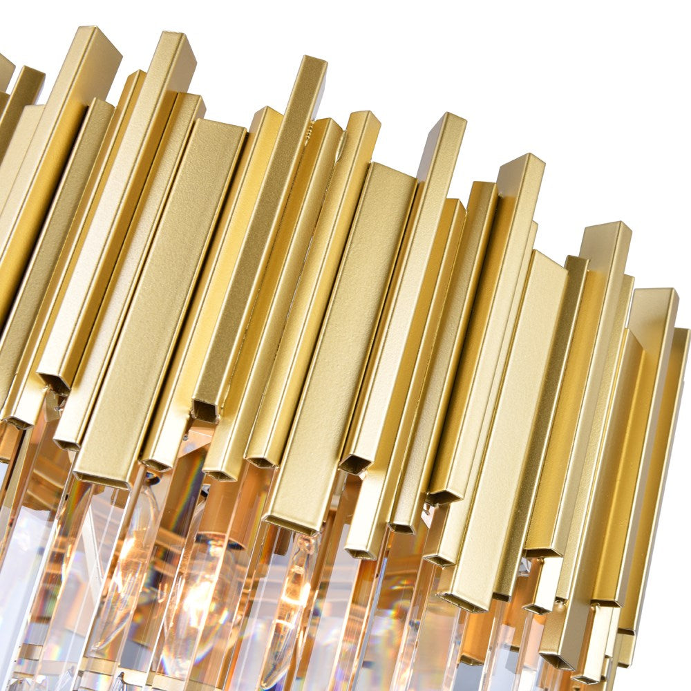 4 Light Down Chandelier With Medallion Gold Finish