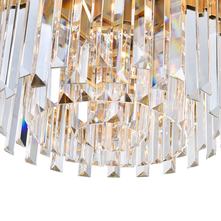 4 Light Down Chandelier With Medallion Gold Finish