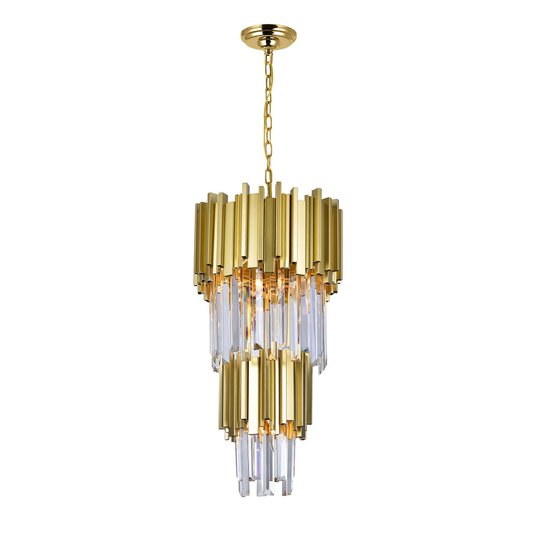 4 Light Down Mini Chandelier With Medallion Gold Finish by CWI Lighting