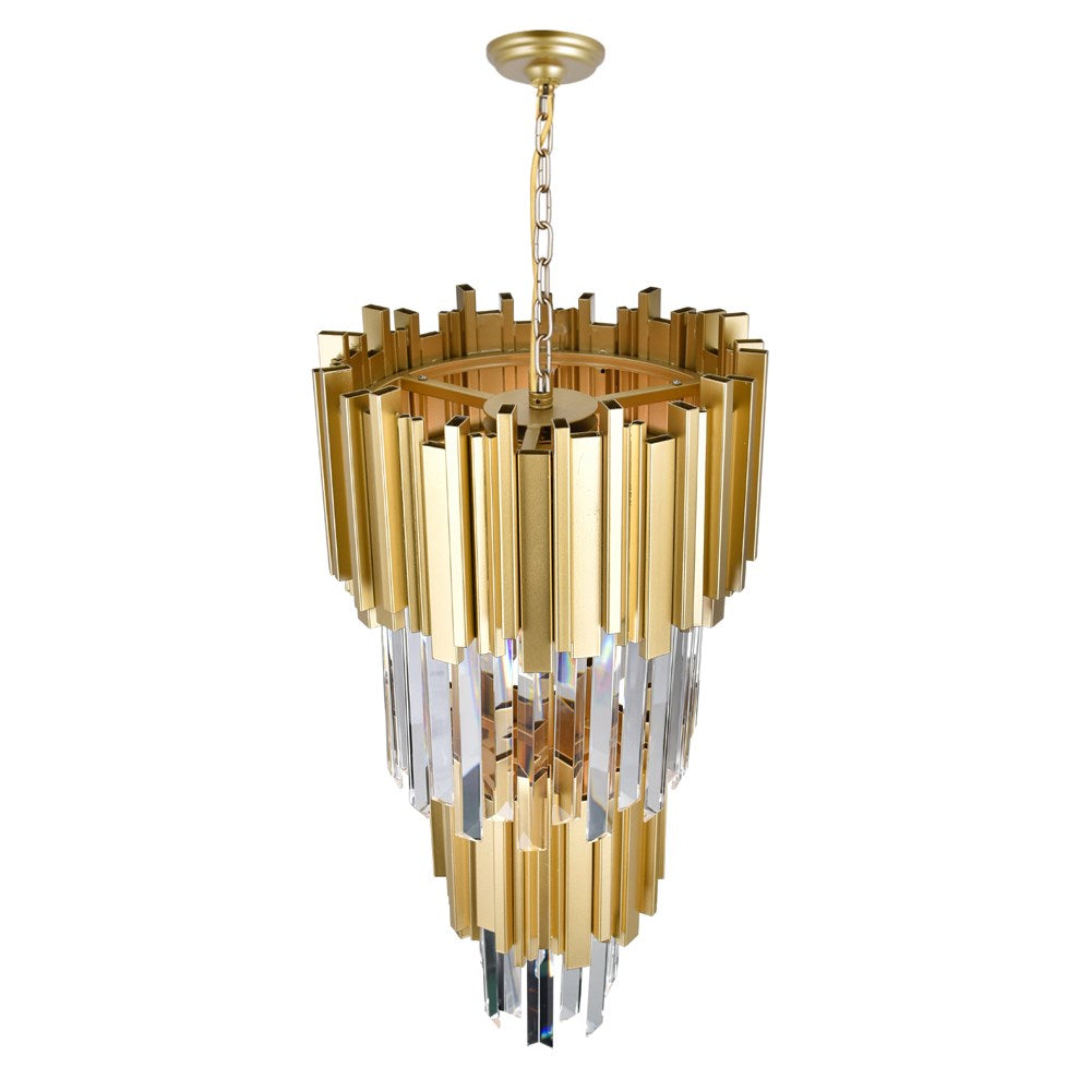 4 Light Down Mini Chandelier With Medallion Gold Finish