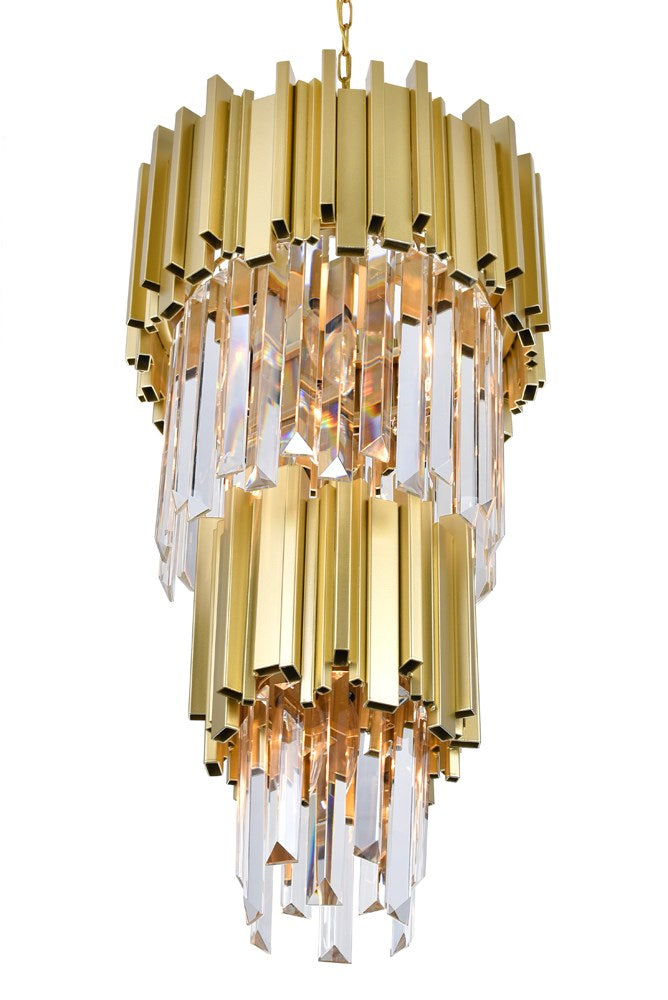 4 Light Down Mini Chandelier With Medallion Gold Finish