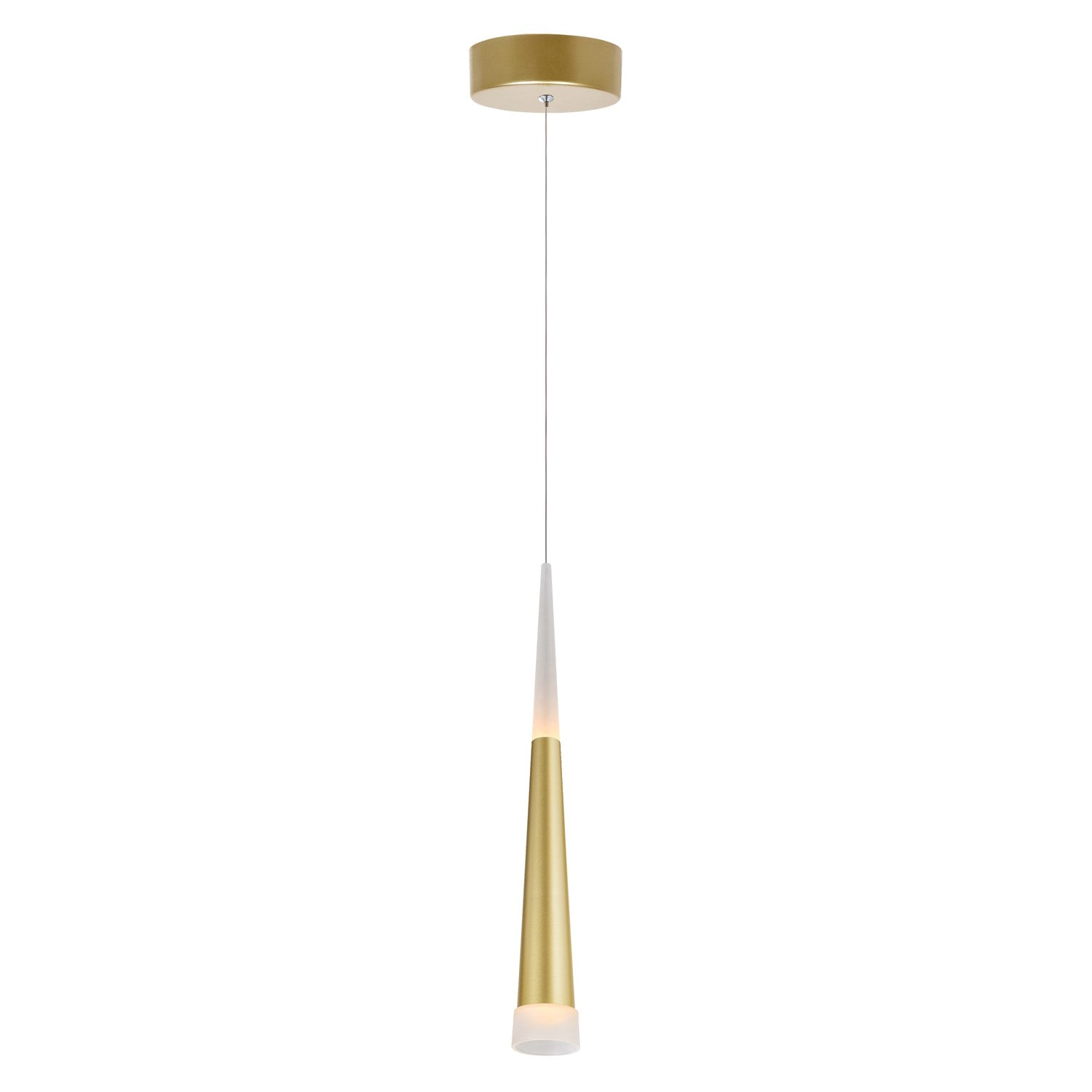 Led Down Mini Pendant With Satin Gold Finish by CWI Lighting