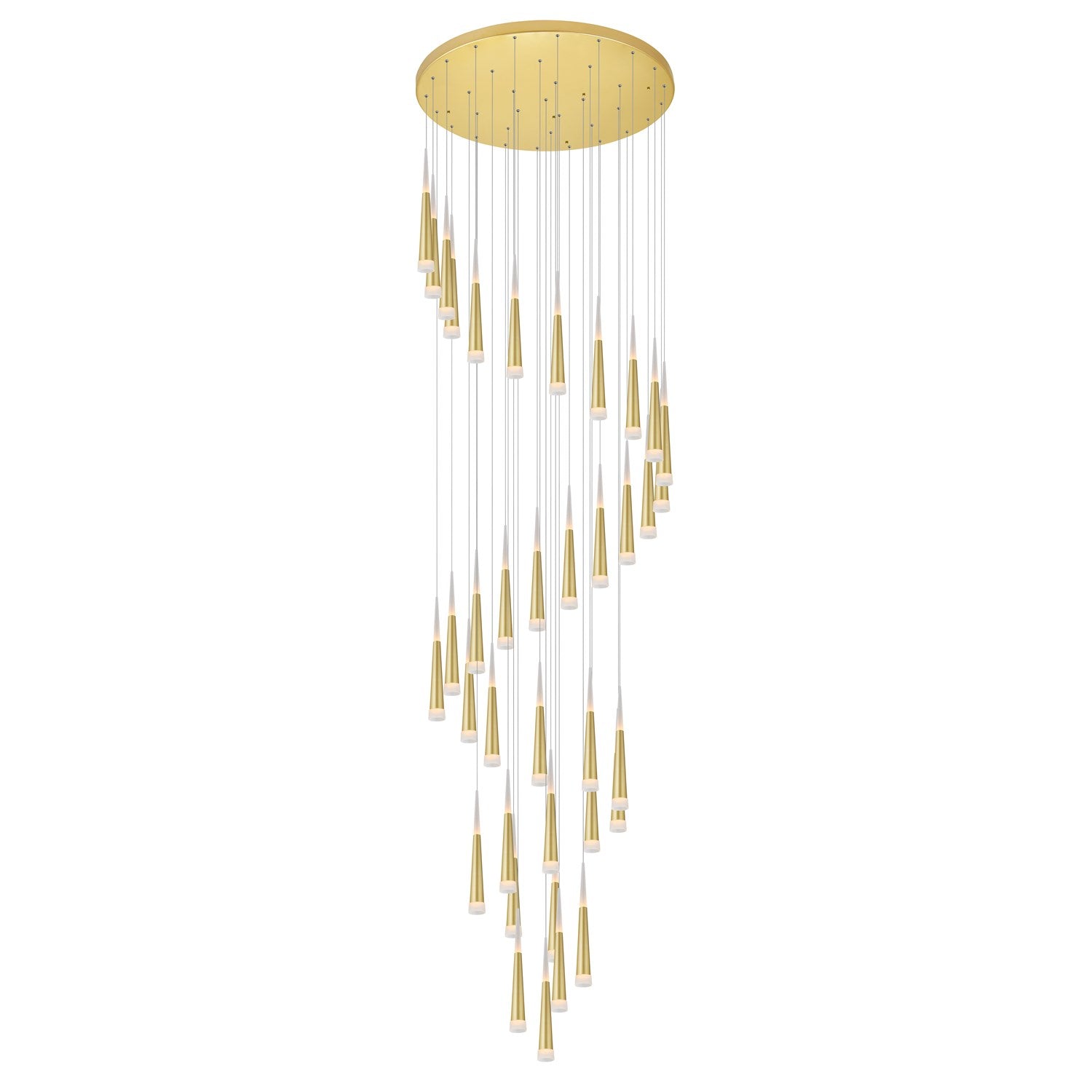 Led Multi Light Pendant With Satin Gold Finish by CWI Lighting