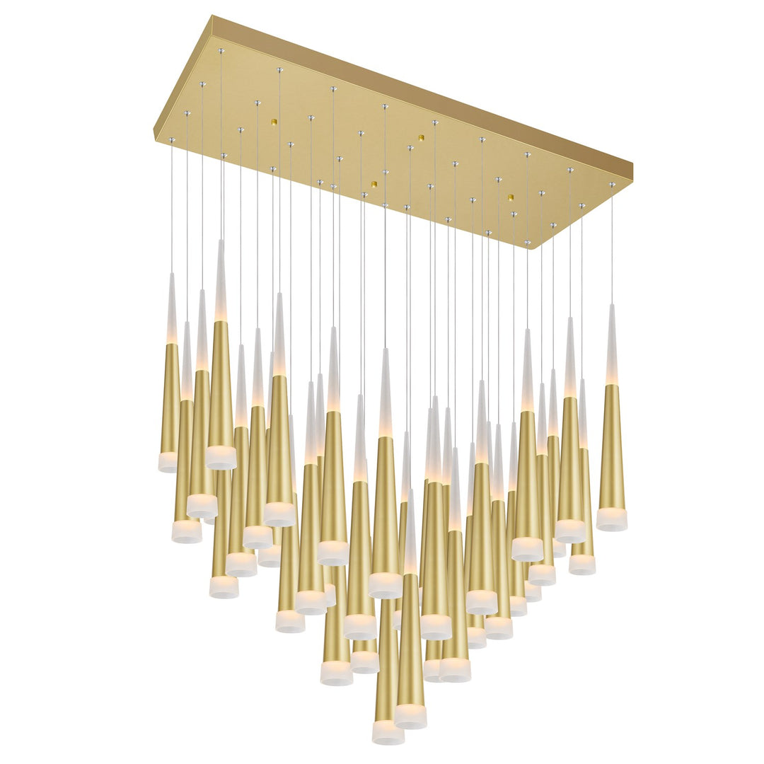 Led Multi Light Pendant With Satin Gold Finish by CWI Lighting