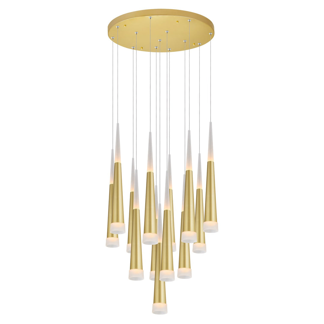 Led Multi Light Pendant With Satin Gold Finish by CWI Lighting