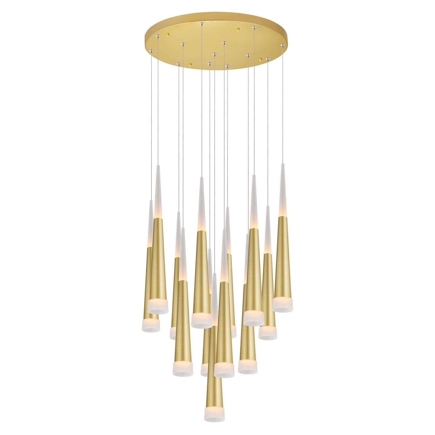Led Multi Light Pendant With Satin Gold Finish by CWI Lighting