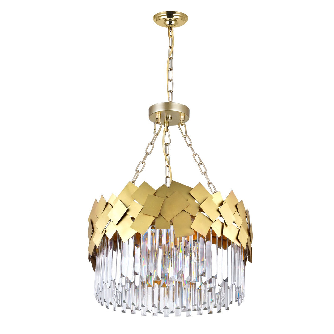 6 Light Down Chandelier With Medallion Gold Finish by CWI Lighting