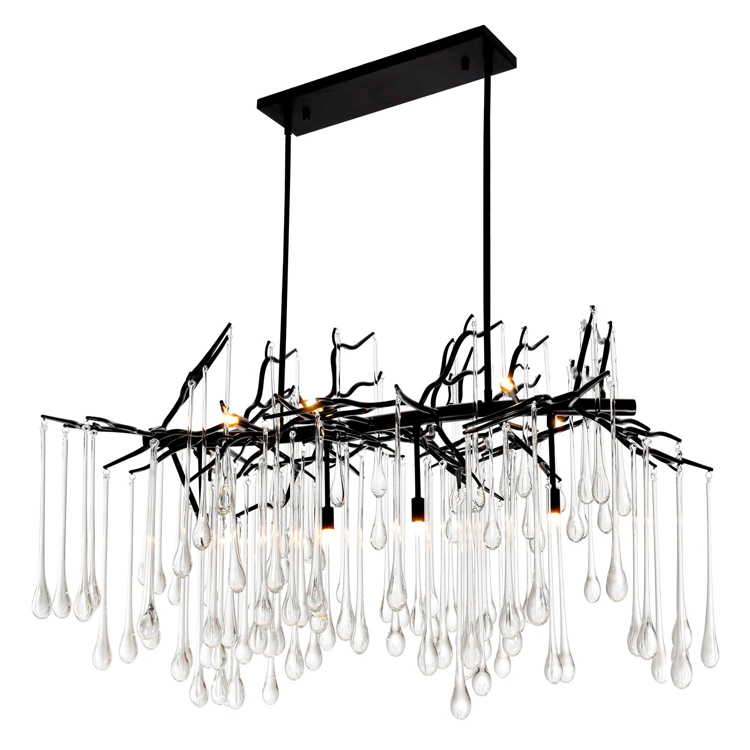 10 Light Chandelier With Black Finish by CWI Lighting
