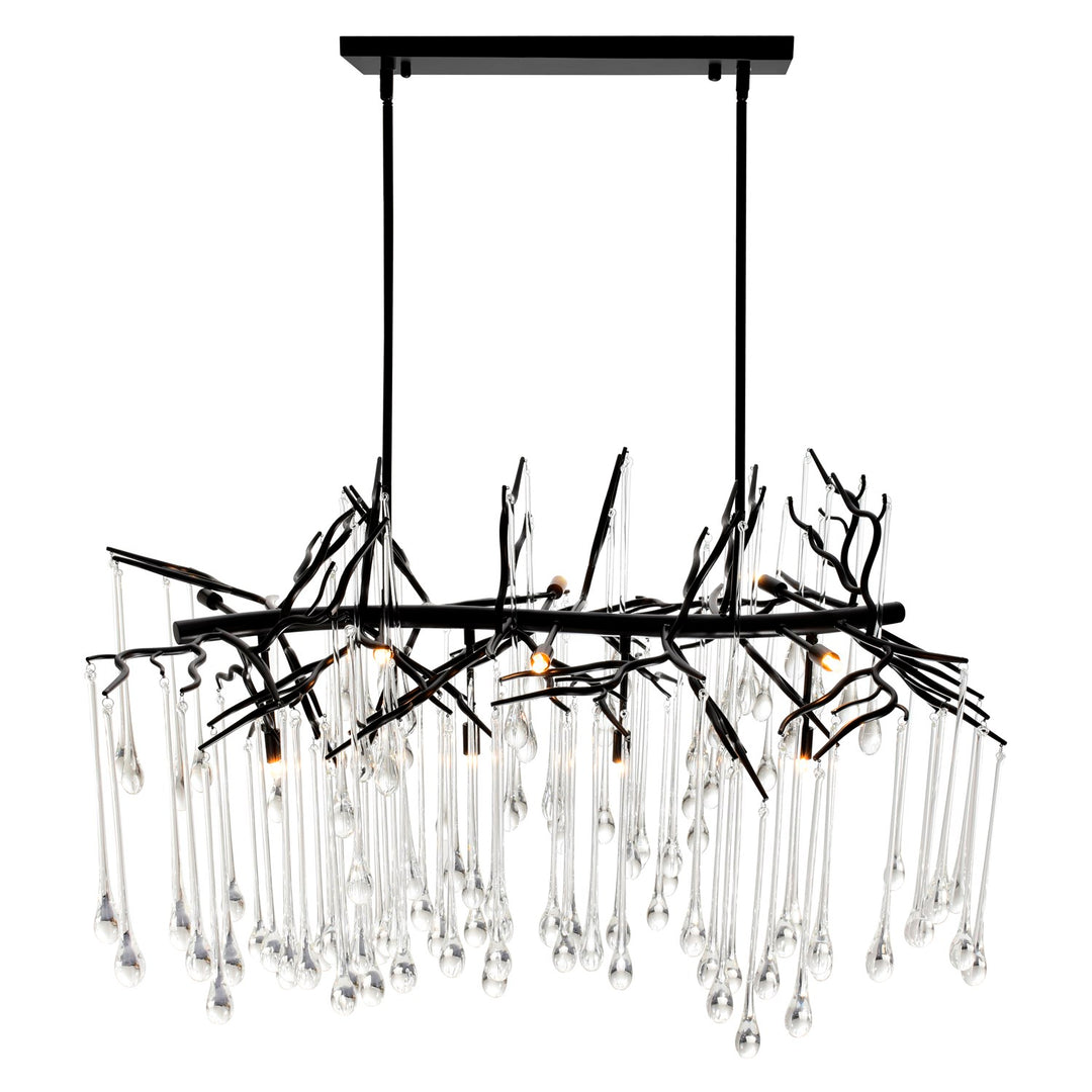 10 Light Chandelier With Black Finish