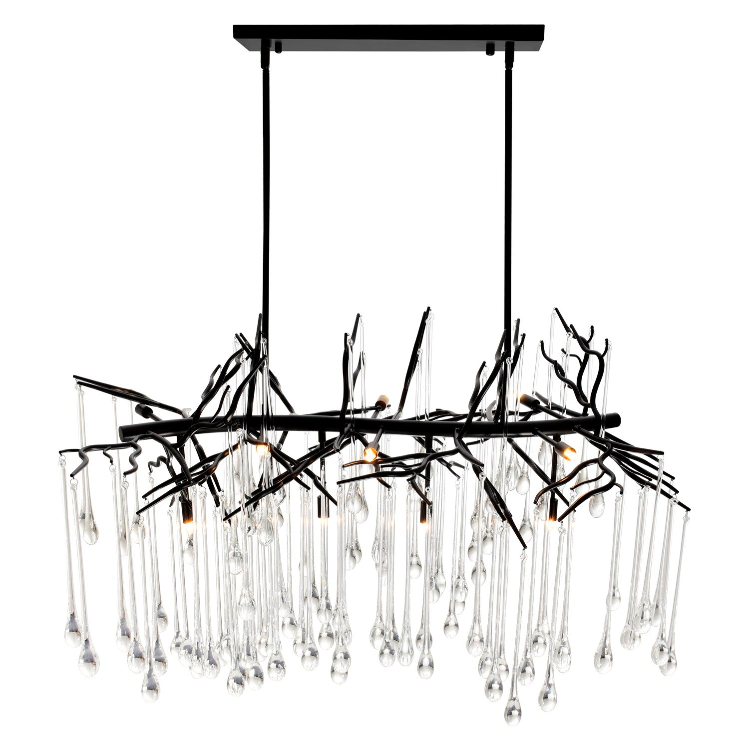 10 Light Chandelier With Black Finish
